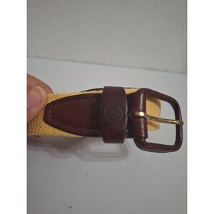 St. Johns Bay Genuine Leather & Cotton Braided Belt Yellow Boys‎ L 10/12 Preppy